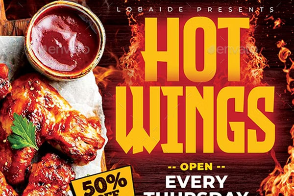Hot Wings Flyer Templates | Free & Premium Photoshop | Ai | Word ( Doc ) | InDesign Format Downloads